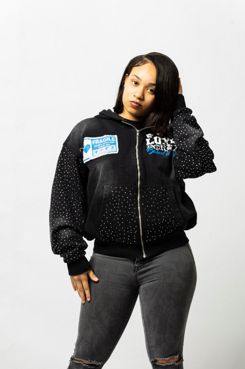 Broken Heart Rhinestone Hoodie